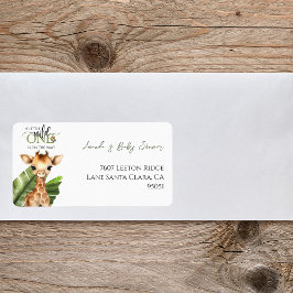 Étiquette Wild One Safari Animal Jungle Adresse Baby shower