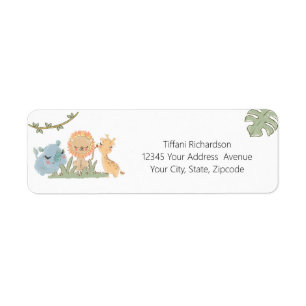 Étiquette Wild One Safari Animaux Baby shower Adresse de ret