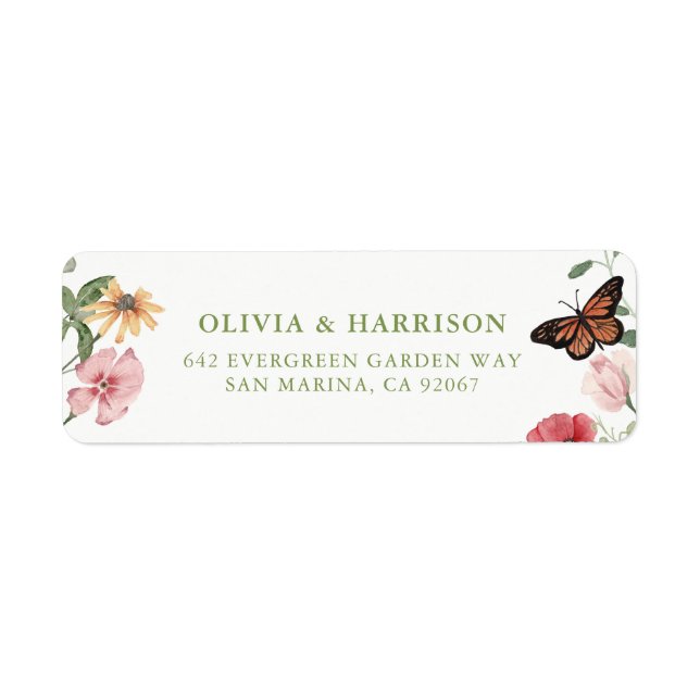 Étiquette Wildflower Wedding Return Address Labels (Devant)