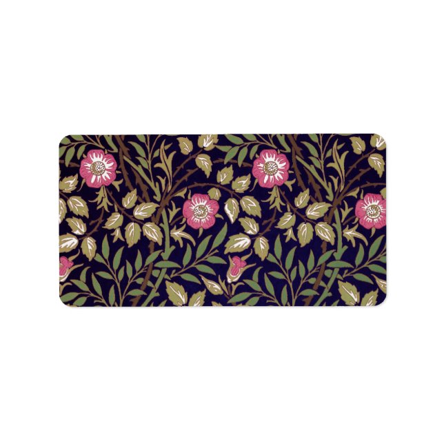 Étiquette William Morris Sweet Briar Art Nouveau Floral (Devant)