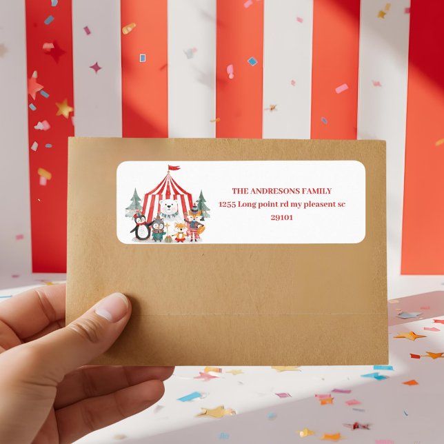 Étiquette Winter Circus Woodland Animals  (Créateur téléchargé)