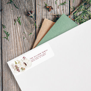 Étiquette Winter Holiday Forest Animaux Return Adresse