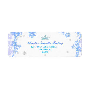 Étiquette Winter Wonderland Quinceañera Adresse de retour