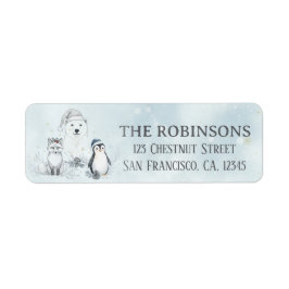Étiquette Winter Woodland Animals Custom Christmas