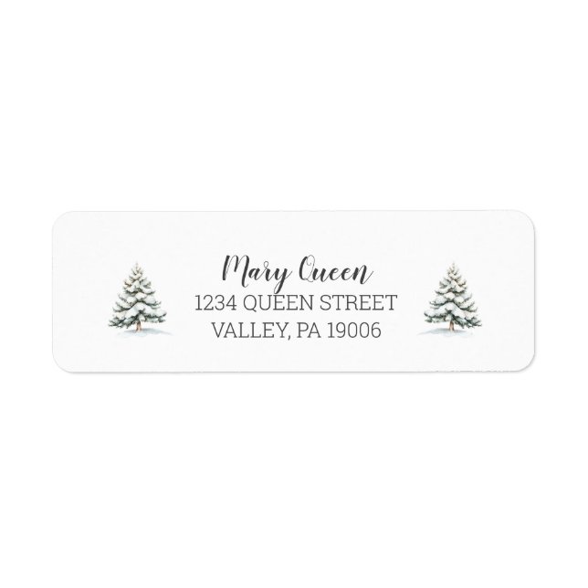 Étiquette Winter Woodland Animaux Baby shower Retour Adresse (Devant)