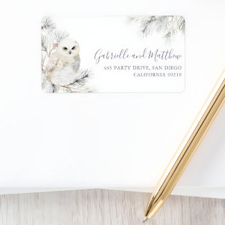 Étiquette Winter Woodland Baby Shower Address