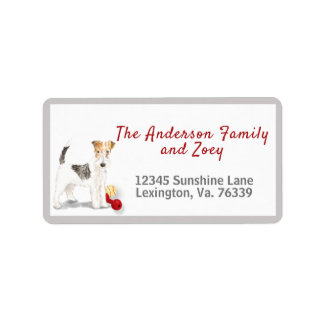 Étiquette Wire Haired Fox Terrier Toys Famille Retour Adress