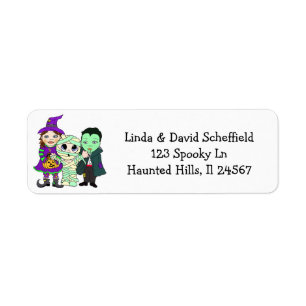 Étiquette Witch, Vampire et maman Halloween