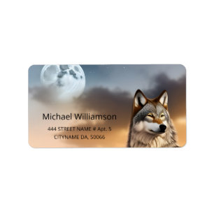 Étiquette Wolf cool Et Lune