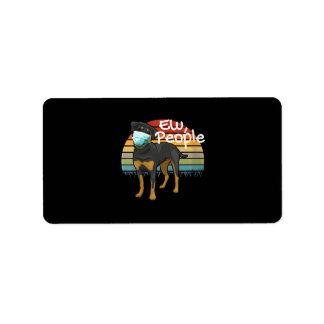 Étiquette Womens Rottweiler Puppy with Mask