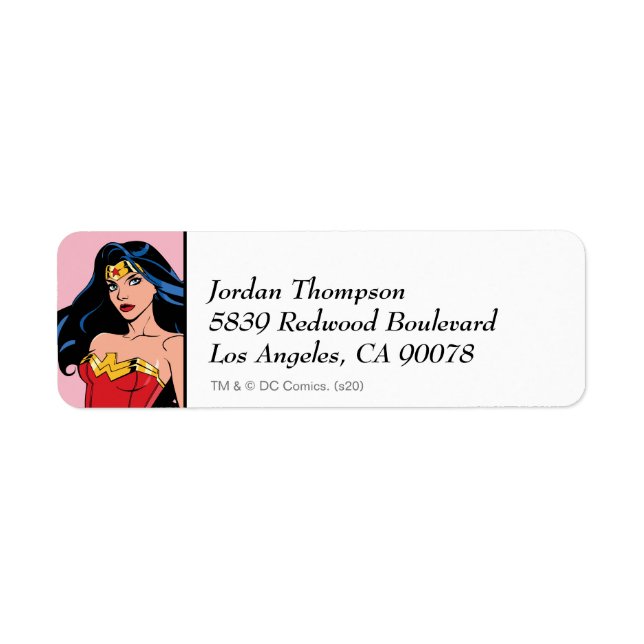 Étiquette Wonder Woman | Vous êtes merveilleuse Valentine (Devant)
