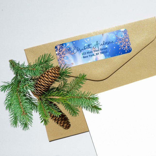 Étiquette Wonderland Snowflakes Éclairage Et Bulles (Créateur téléchargé)