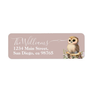 Étiquette Woodland animal wildflower Girl Baby Shower 