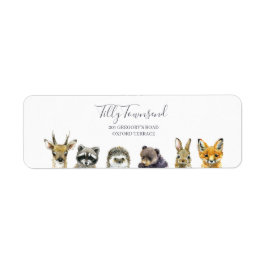 Étiquette Woodland Animaux Baby shower Adresse