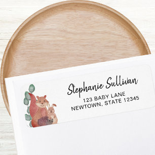 Étiquette Woodland Animaux Baby shower Adresse de retour