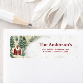 Étiquette Woodland Rustic Country Christmas mignonne Adresse