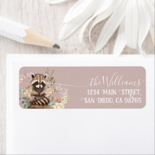 Étiquette Woodland spring floral girl Baby Shower