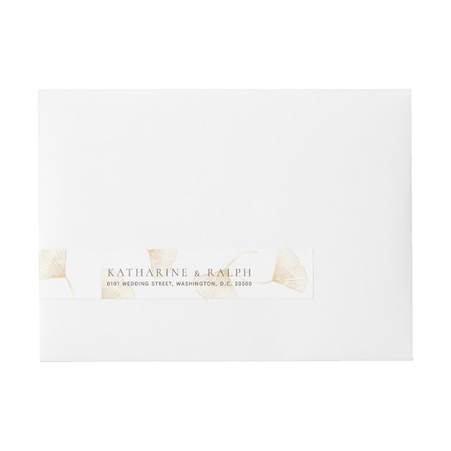 Étiquette Wraparound Feuille Gold Ginkgo (Devant)
