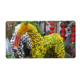 Étiquette Year of the Horse 春節馬 ... Chinese Flower Topiary