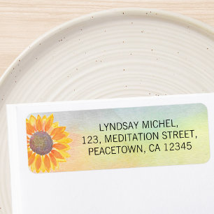 Étiquette Yoga Instructeur Sunflower Adresse de retour