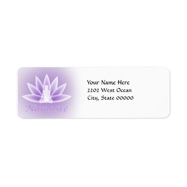 Étiquette Yoga Lotus Femme Flower Violet Adresse de retour (Devant)