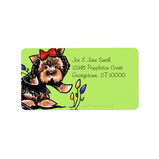 Étiquette Yorkie n Tulips Olive (Devant)