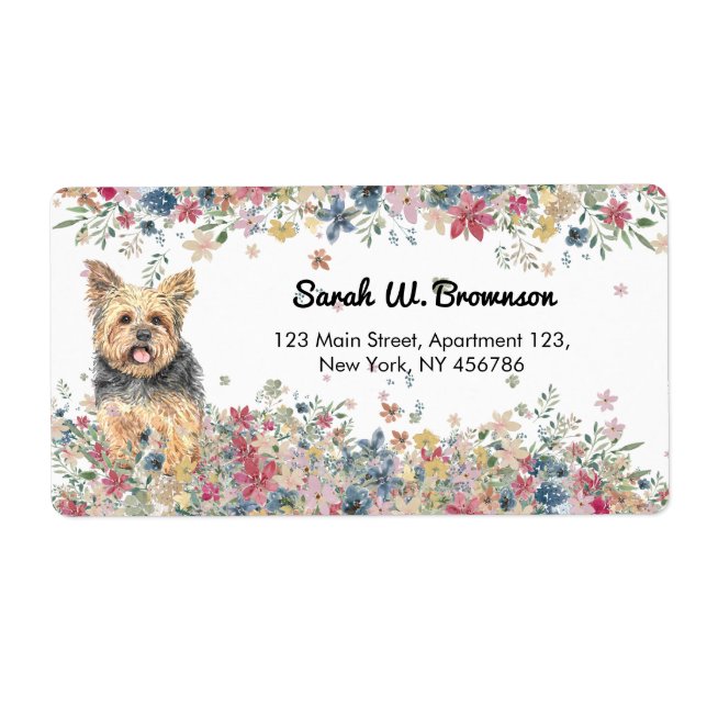 Étiquette Yorkie Yorkshire Accueil (Devant)