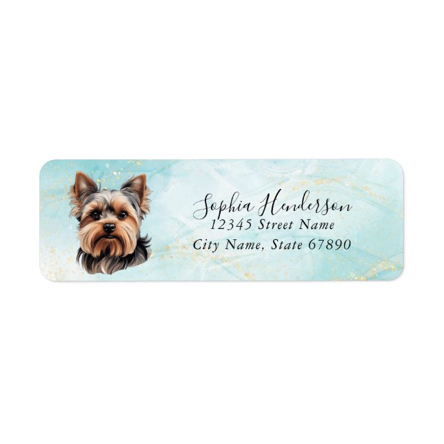 Étiquette Yorkshire Terrier Dog Adresse de retour Label (Devant)