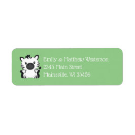 Étiquette Zebra Baby shower Green