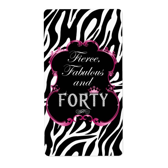 Étiquette Zebra Fierce Fabrique et Quarty Vin (Devant)