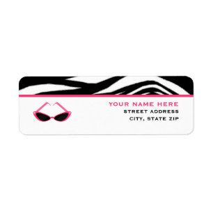 Étiquette Zebra Print & Pink Retro Lunettes de soleil