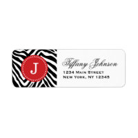 Zèbre noir et rouge Imprimer Monogramme personnali