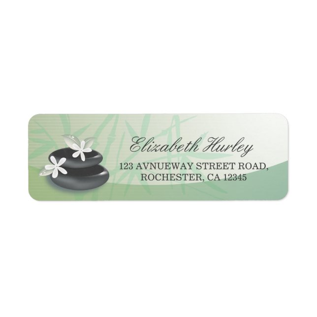 Étiquette ZEN Stone Bamboo YOGA SPA Massage Thérapie Salon (Devant)