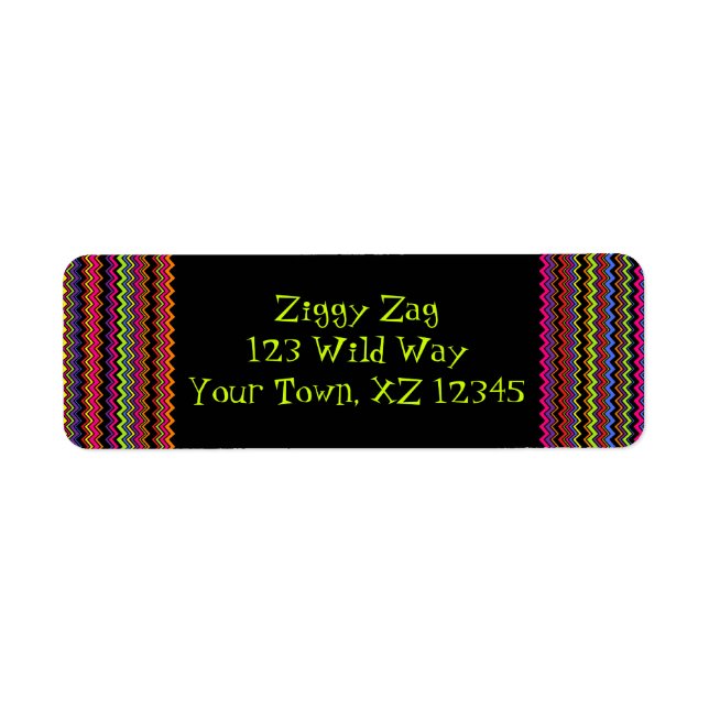 Étiquette Zig-Zags sauvages (Devant)