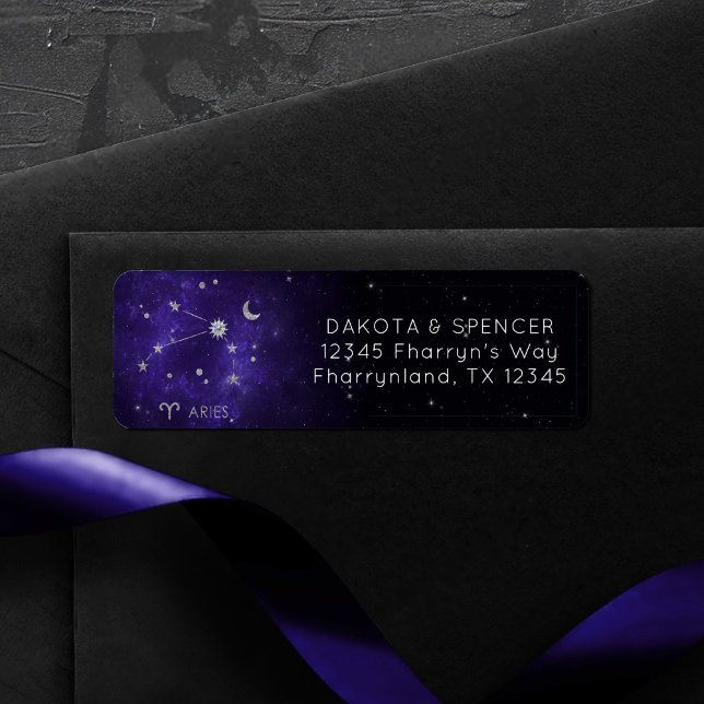 Étiquette Zodiac Purple Aries | Horoscope d'astrologie cosmi (Créateur téléchargé)