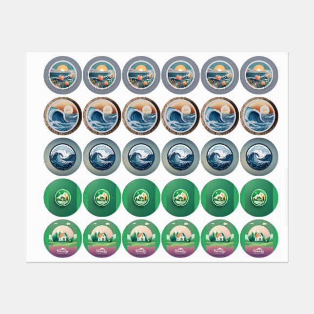 Étiquettes 1. "Cercle of Innovation : Exploration des logos c (Feuille)