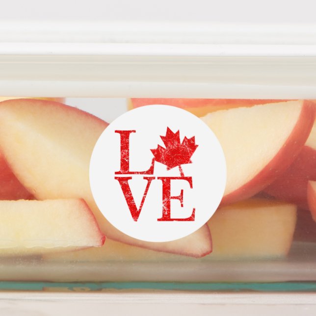 Étiquettes 20 Canadian Maple Leaf Love (Apposé)