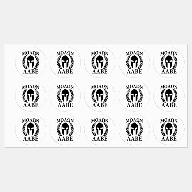 Étiquettes 20 Laurels de guerriers spartiates Molon Labe (Feuille)