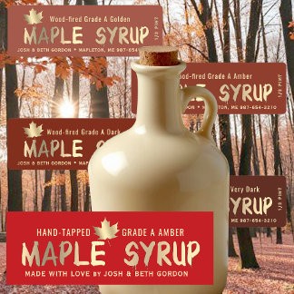 Étiquettes 40 MAPLE GRADE LABELS in 4 SYRUP COLORS 
