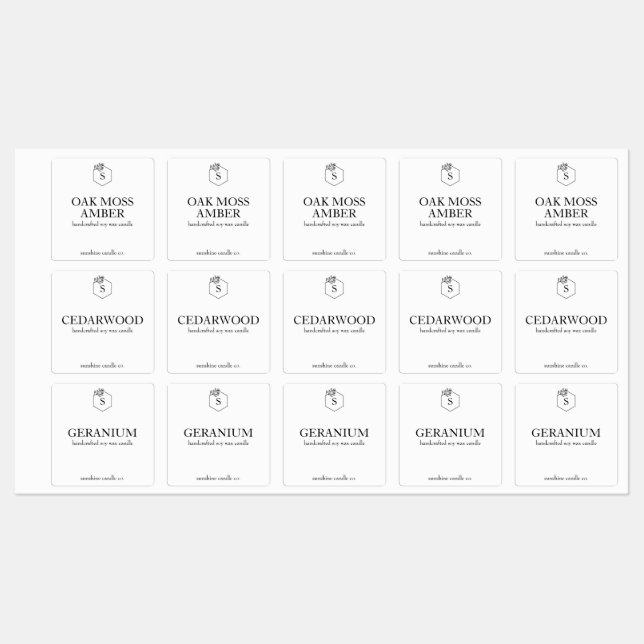 Étiquettes à bougie étanche sur mesure - Plusieurs (Feuille)