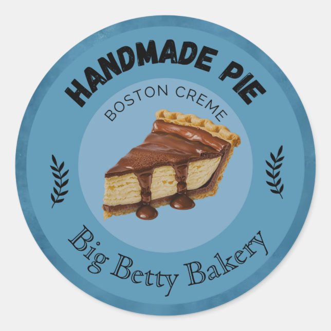 Étiquettes à tarte à crème Boston personnalisés |  (Devant)