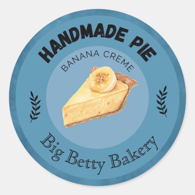 Étiquettes à tarte à la crème à la banane personna (Devant)