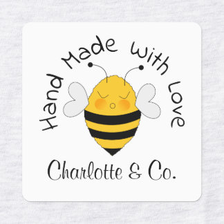 Étiquettes Abeille Mignonne Faite À La Main Avec Un Produit D