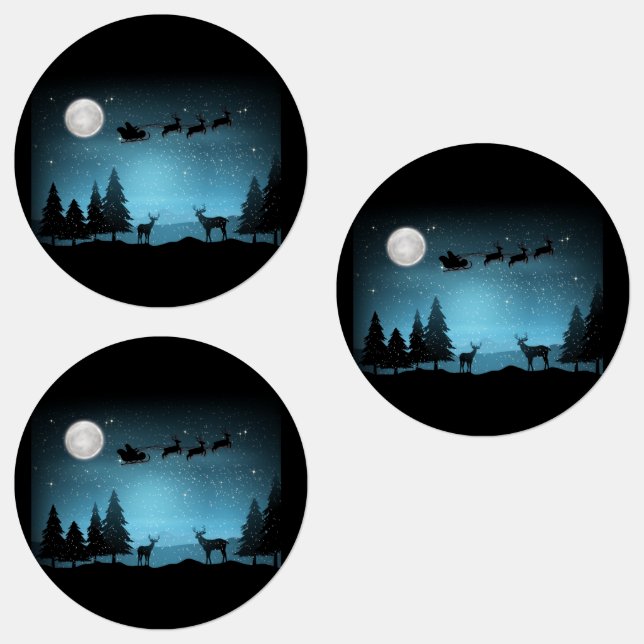 Étiquettes Adorable Rindeer La Nuit (Groupe)