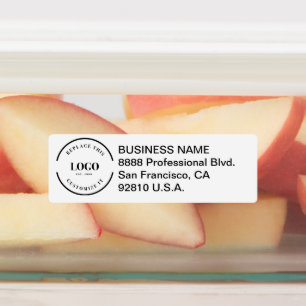 Étiquettes Adresse de Retour Étanche Entreprise Logo Personna
