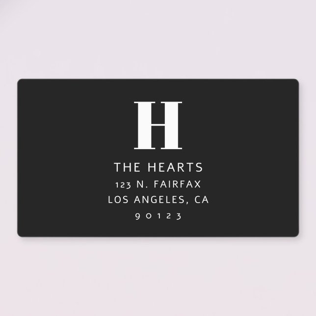 Étiquettes Adresse et monogramme de retour moderne modifiable (Créateur téléchargé)