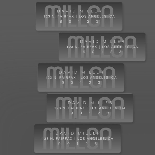 Étiquettes Adresse Ombre gris foncé étanche (Créateur téléchargé)