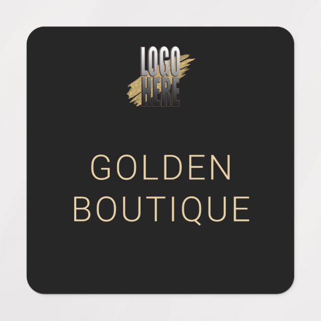 Étiquettes Ajouter votre logo Black Gold vêtements de nom d'e (Design 5)