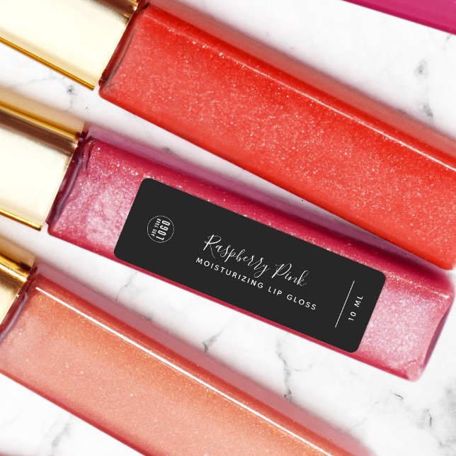 Étiquettes Ajouter votre logo Calligraphie Produit couleur mo (Créateur téléchargé)