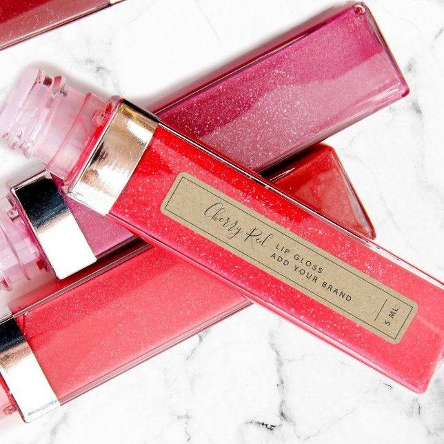 Étiquettes Ajoutez votre marque Dark Grey Border Kraft Produi (Créateur téléchargé)